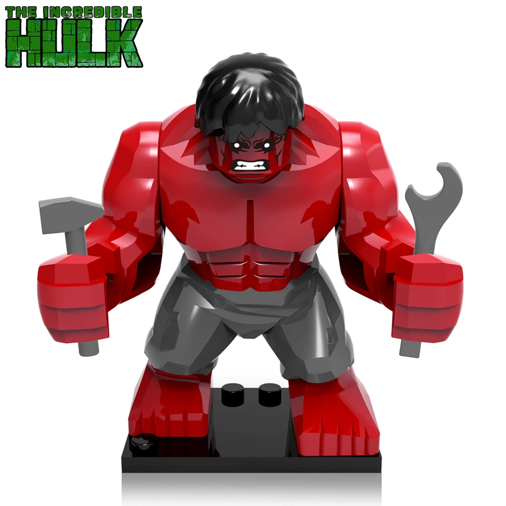Koop Enkele Verkoop De Ongelooflijke Red Hulk Bruce Banner Marvel Super Heroes de Avengers minifig Bouwstenen Bakstenen DIY Speelgoed Geschenken