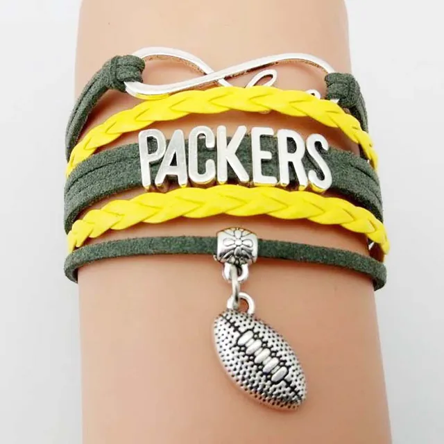 10 Pieces Lot Infinity Love Green Bay Packers Football Team 10 Pieces Lot Infinity Love Green Bay Packers Football Team Bracelet Gold
