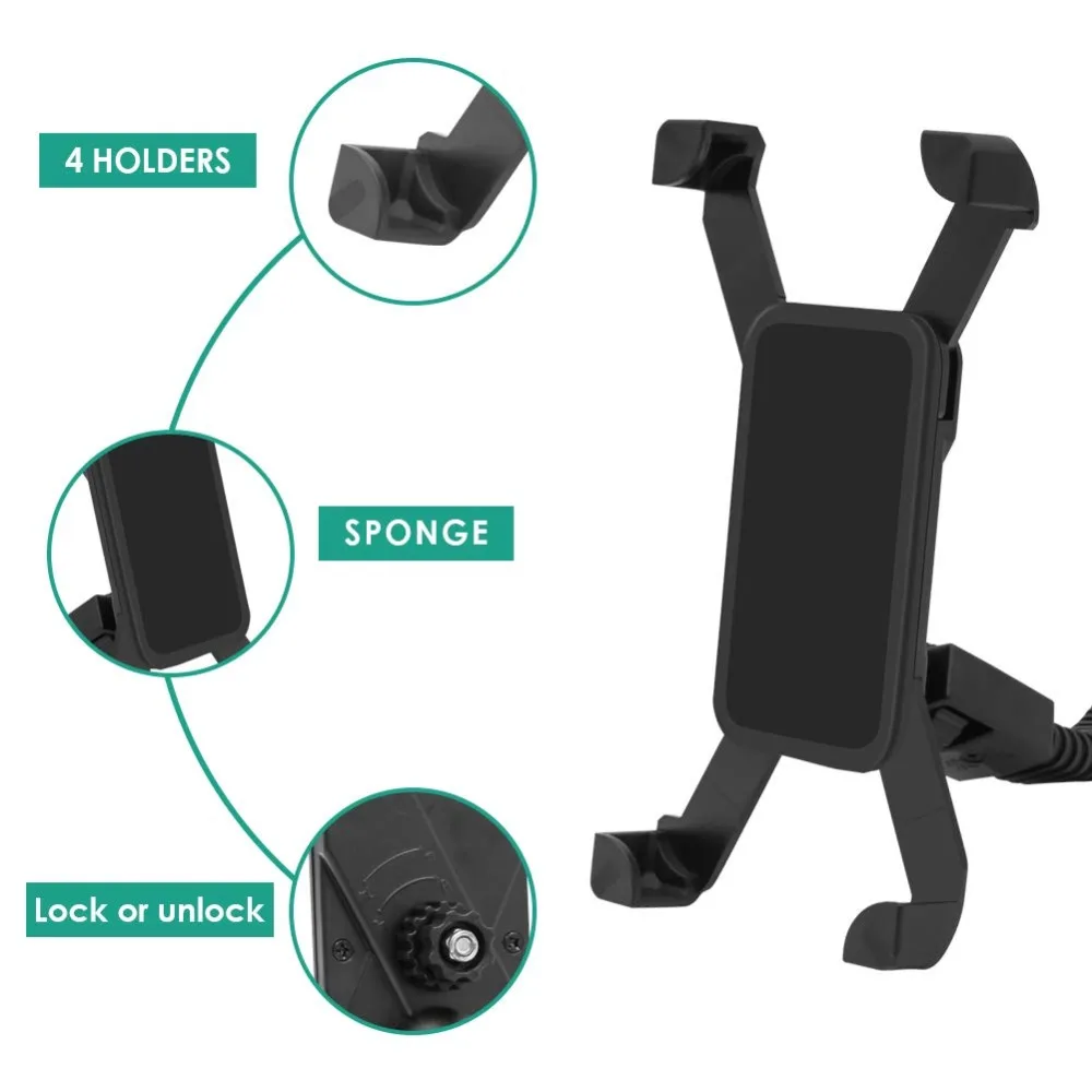 Motorcycle Phone Holder Motorbike Mount Holder Handlebar for iPhone XS MAX XR 8 7 6 6s Plus For Samsung Galaxy S10 S9 S8 Plus  (4)