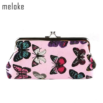 

2020 printing butterfly coin purse key card holders brand women mini clutch wallets 4pcs/lot mixed color MN217