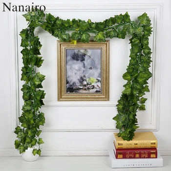 

1.8M 3 Style Artificial Plants Green Lvy Leaves Artificial Grape Vine Fake Leaves Home Wedding Decoration DIY Wreath Flower
