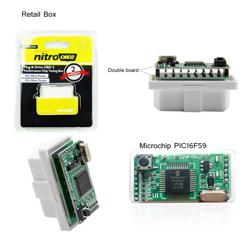 Супер эко NitroOBD2 бензиновые автомобили, работающие на бензине чип тюнинговая коробка Nitro OBD Plug& Drive Nitro OBD2 35% больше мощности 25% больше крутящего момента - Цвет: Yellow