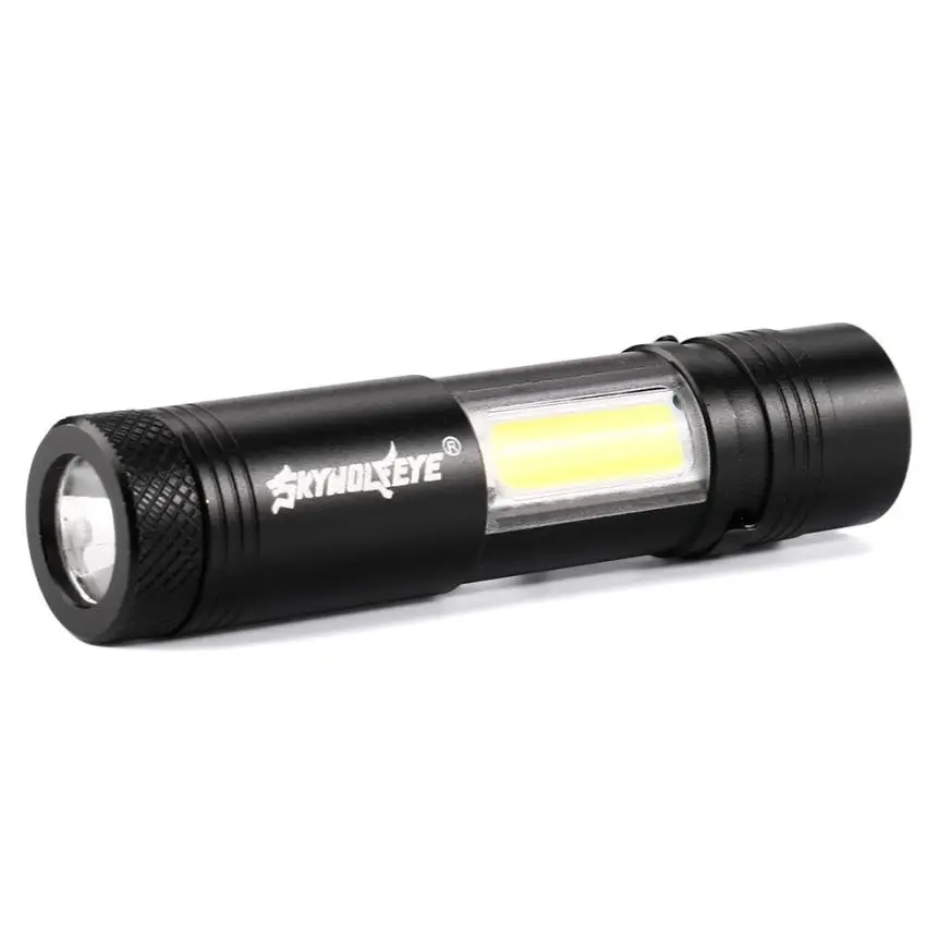 Новый 3x мини фонарик XPE Q5 + COB Светодиодный фонарь AA/14500 4 режима алюминиевый