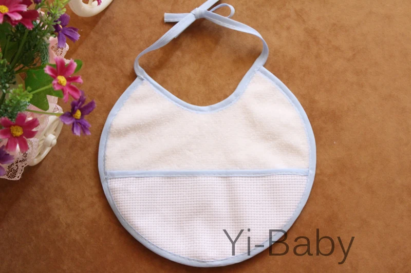Bib do Bebê do Ponto da Cruz Frete Grátis Set Yb0011 Azul Bebê Impermeáveis Toalhas Saliva Bib Infantil Burp Panos 12 Pçs –