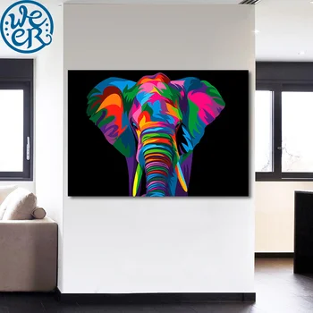 

HD canvas paingting 1 piece Spiritual Elephant by Weer Nature's Colors Collection abstract animal home decoration canvas prints