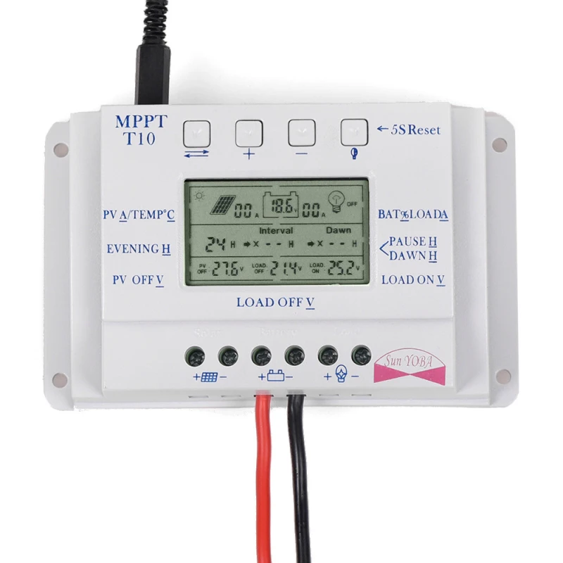 10/20 вт, 30 вт, 40A MPPT регулятором солнечного заряда регулятор 12 V/24 V ЖК-дисплей Дисплей Управление; с нагрузка в сдвоенном колесе таймер Управление для уличный светильник Системы