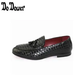 

England brand design golden men wedding party formal dress soft genuine leather shoes tassel teenage loafer driving shoe PX85