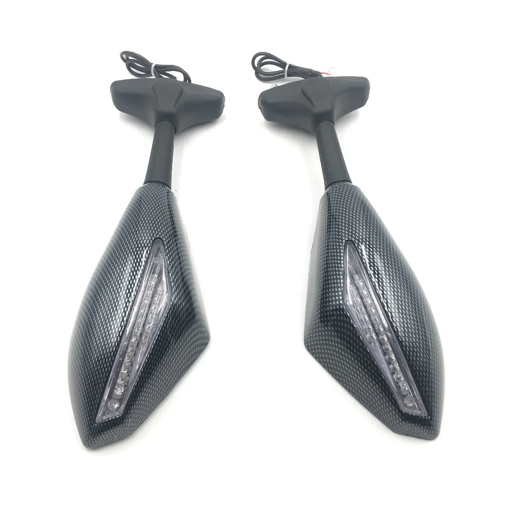 

Carbon Fiber Brand New Motorcycle LED Turn Signal Integrated Rearview Mirrors for Yamaha R6 R1 FZ6 FZ1