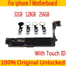 Полная разблокированная материнская плата для iphone 7 с/без сенсорного ID, оригинальная материнская плата для iphone 7 с бесплатным iCloud, 32 ГБ 128 ГБ 256 ГБ
