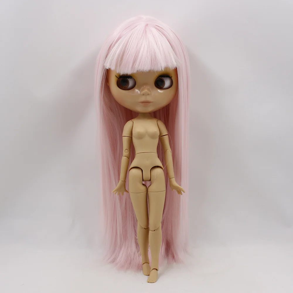 Ледяной DBS Blyth кукольные 1/6 BJD розовый светло прямые волосы с челкой загорелая кожа