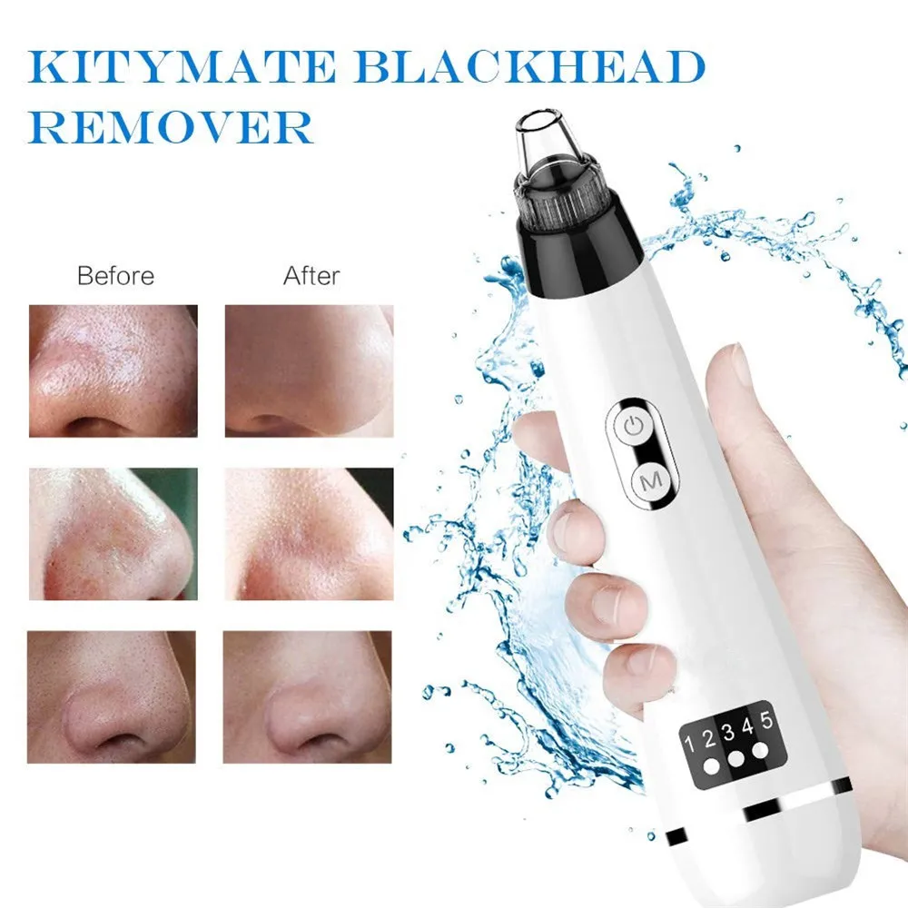 

Rechargeable Pore Acne Cleaner with 4 Replace Suctions Blackhead Removal Comedo Extractor Tools Facial Skin Care Deep Cleansing