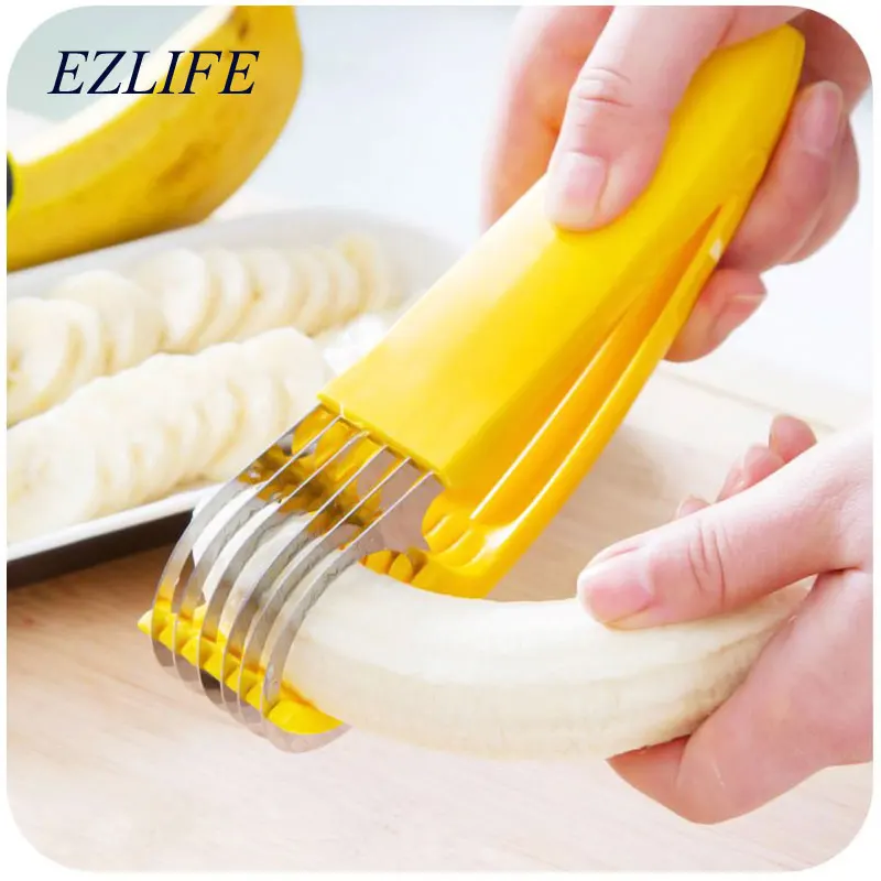

EZLIFE Kitchen Gadgets Slicer Creative Stainless Steel Gadgets Featured Practical Strip Vegetable and Fruit Banana Slicer