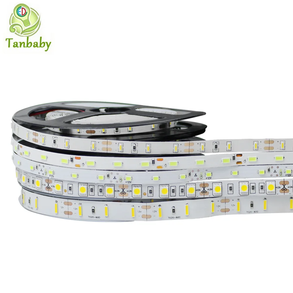 

Tanbaby 5M DC12V Flexible LED Strip Light 5050 5730 3014 2835 3528 7020 SMD String Decoration lighting 60led/M Not waterproof