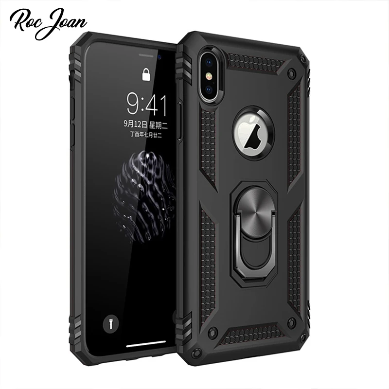 Roc Joan чехол для Apple iPhone XS Max X XR 8 7 6 6S Plus с подставкой полная защита ПК и мягкий ТПУ |