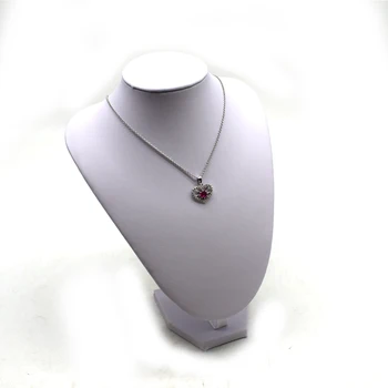 

Leather Mannequin Necklace Holder Stand White Pendant Showcase Exhibitor Jewelry Display