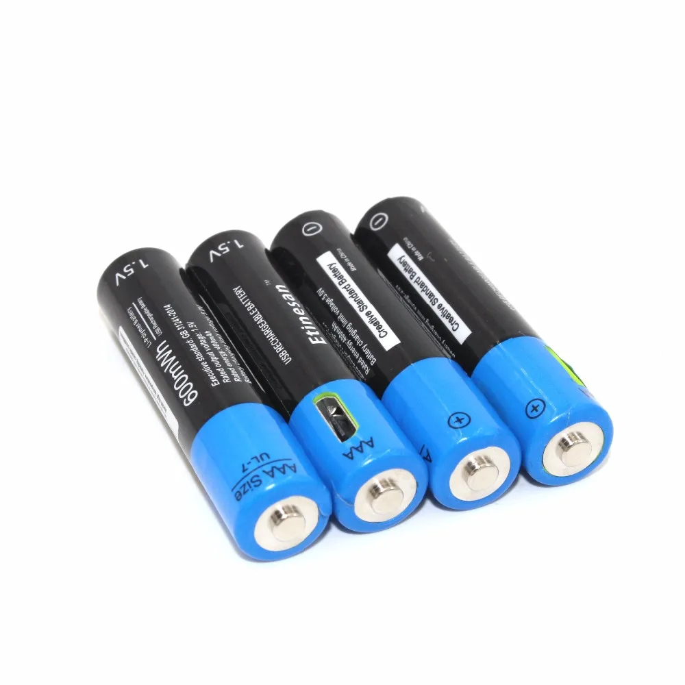 Литий полимерная аккумуляторная батарея Etinesan 4 шт./лот 1 5 В AAA 600mWh|rechargeable battery|battery