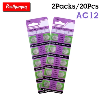

20pieces AG12 Coin Battery Long Lasting G12 386 SG12 LR43 386A 386X CR43 LR1144 RW44 SR1142PW 386B BSR43H SR43H E386 V12GA