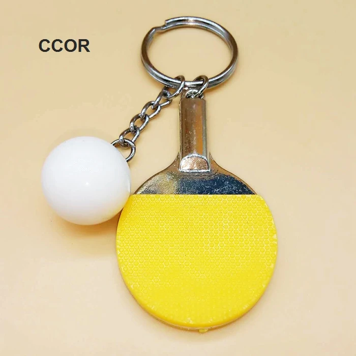 Cute Mini Badminton Keychain Sport Goods Ball Keyrings Accessories Yellow