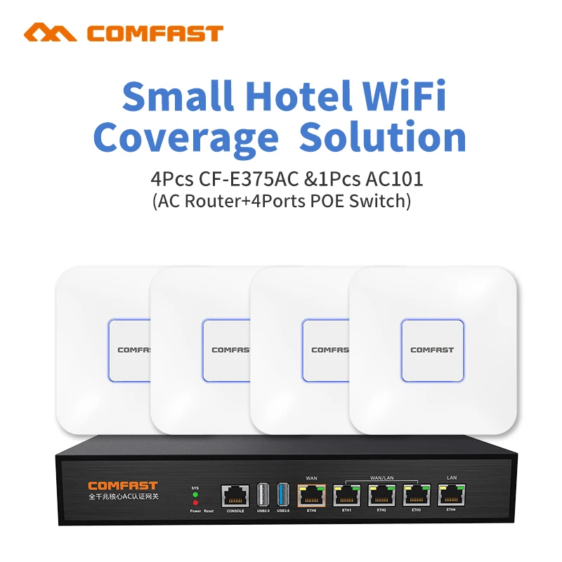 

DHL Free for Enterprise Hotel Wifi 4pcs 1300Mbps Gigabit Dual Band Wireless AP + 1 Seamless Roaming Wifi AC Management Router