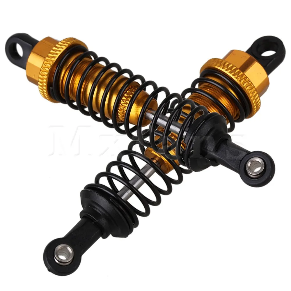 Mxfans Yellow Aluminum A285004 Shock Absorber 75mm Length Upgrade Parts RC 1:16 Car Set of 4 