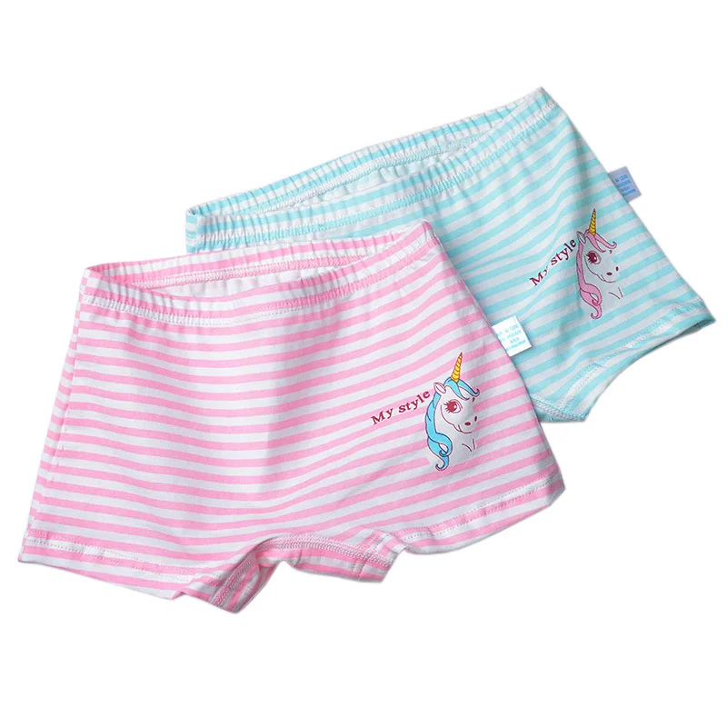 

2pcs/Set Combed Cotton Girls Boxers Animal Unicorn Girls Panties Briefs Kids Cotton Underwear Shorts Pants Children Underpants