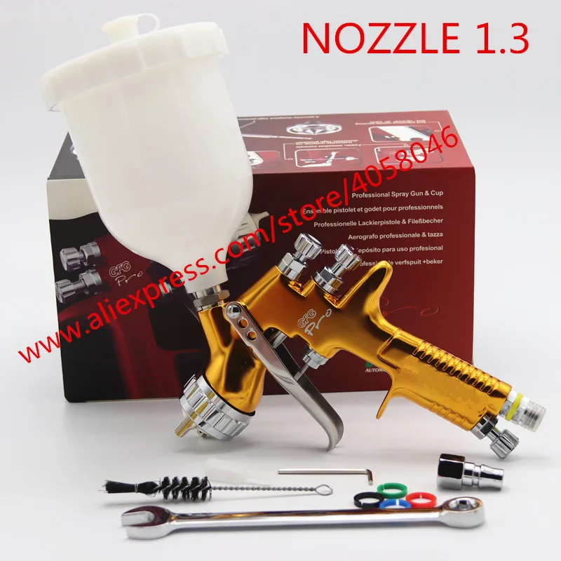 

Professional Spray Gun GFG 1.4mm LVMP England Gravity Feed Air Paint Spray Gun Set with 1.3mm nozzle,600cc cup for painting cars