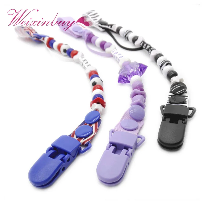 

Personalizied Baby Pacifier Clip Holder for Nipple Teether Chain for Dummies Plastic Infant Nipple Clip Holders