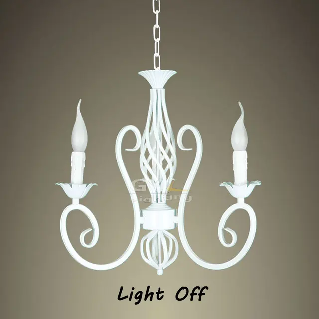 White Wrought Iron Chandelier Vintage Kitchen Hanging Lamp Retro White Wrought Iron Chandelier Vintage Kitchen Hanging Lamp Retro Rustic Deco Simple Ers En Hanglampen