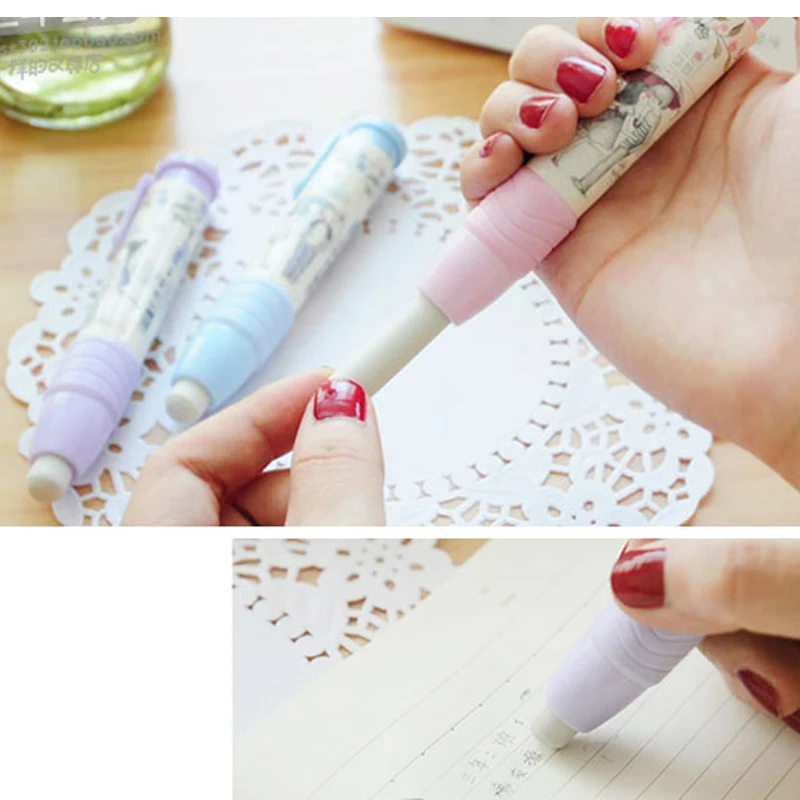 1PieceKawaii cute Press type eraser rubber buttons new pen like my yard