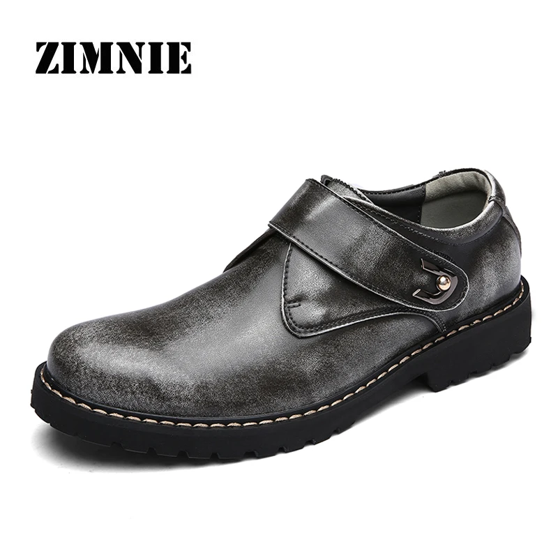 

ZIMNIE Genuine Leather Shoes For Men Non-Slip Thick Sole Fashion Footwear Men's Casual Shoes High Quality Real Loafers For Men