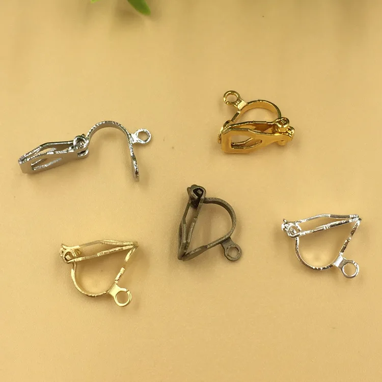

50pcs 6 Colors 12mm Simple Ear Clip Connector Copper Material DIY Earring Finding Jewelry Making Accessories