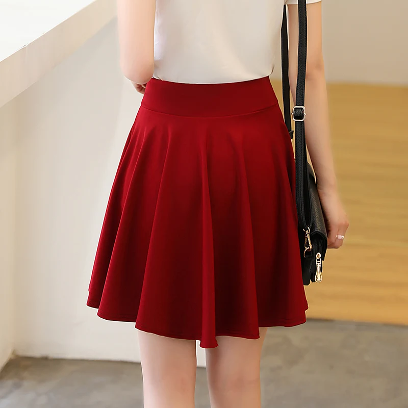 TIGENA Plus Size Mini Shorts Skirts Women 2019 Casual A-line High Waist Pleated Skirt Female School Girl Skater Skirt Black Blue TIGENA Plus Size Mini Shorts Skirts Women 2019 Casual A-line High Waist Pleated Skirt Female School Girl Skater Skirt Black Blue