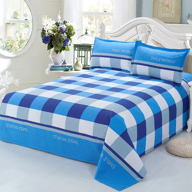 2017 new 100 cotton sheet bed king size flat sheets queen bed drap printed cotton sheets queen