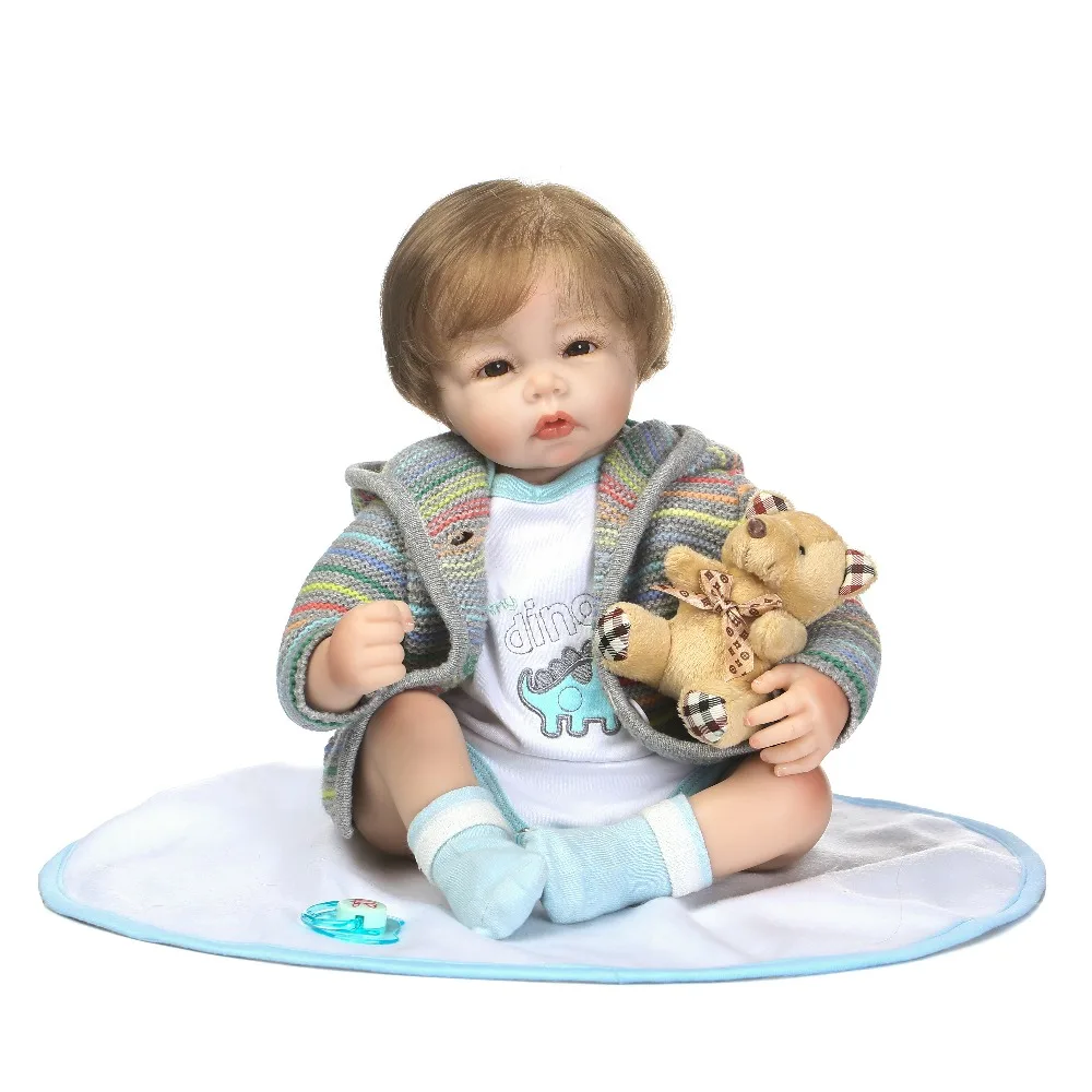 

50cm Handmade Lifelike reborn Silicone babies Vinyl Reborn fashion photography bebe toys vivid cloth body adorable brinquedos