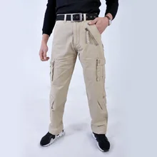 Мужские хлопковые однотонные свободные армейские военные тактические мужские брюки-карго боевая группа захвата брюки мульти-карман брюки pantalon homme плюс размер
