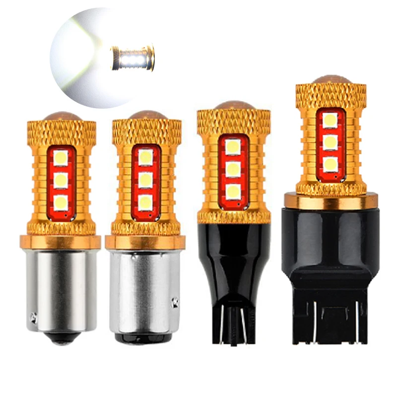 

10 шт., S25 1156 BA15S 1157 BAY15D T20 7440 7443 T15 921 W16W 15SMD 3030
