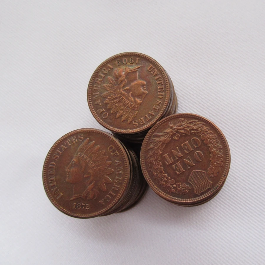 

Indian Head Cents (1859-1909) 53PCS USA Copper Coins Copy