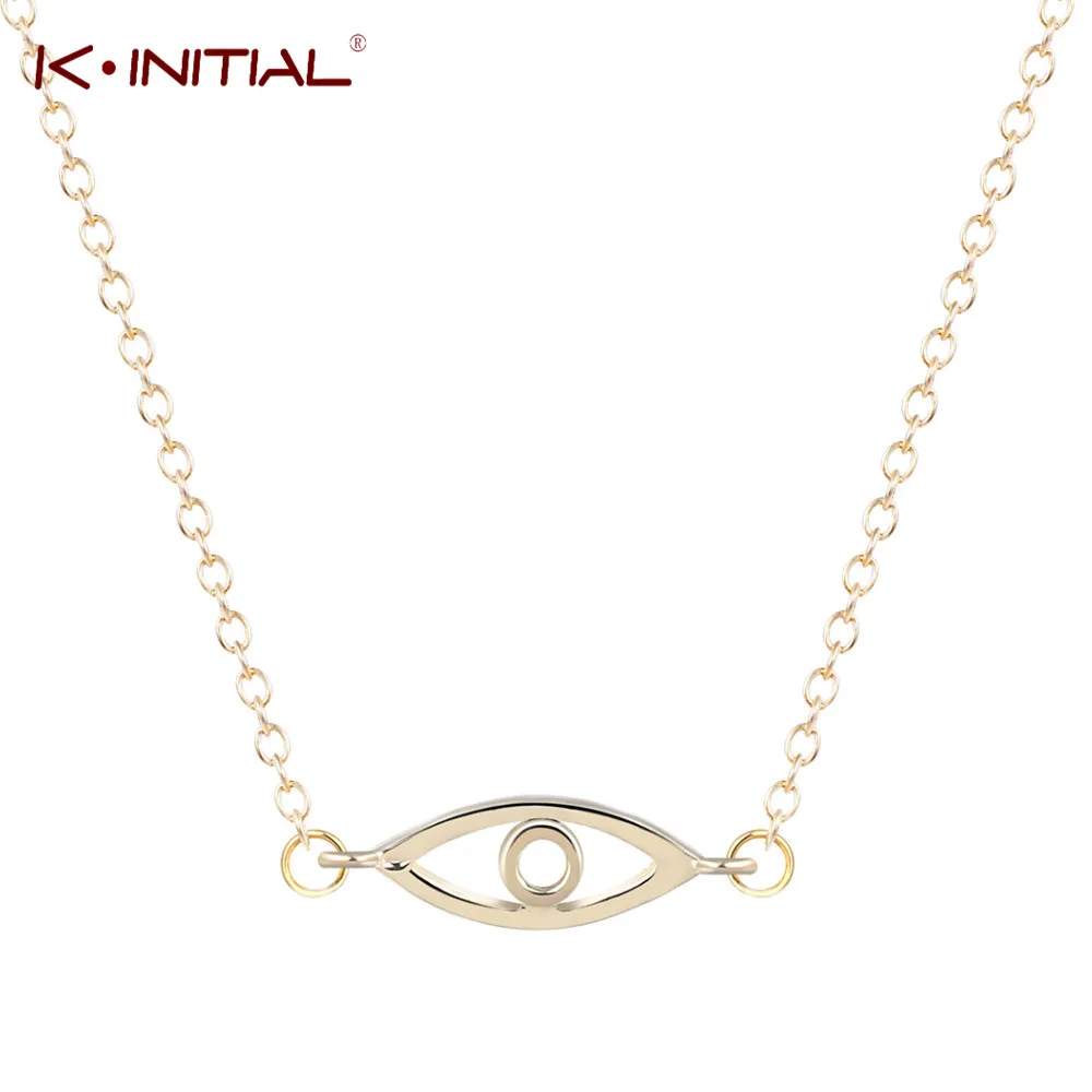 Kinitial 1Pcs Fashion Eyes Chain Necklace Gold Silver Plated Open Evil