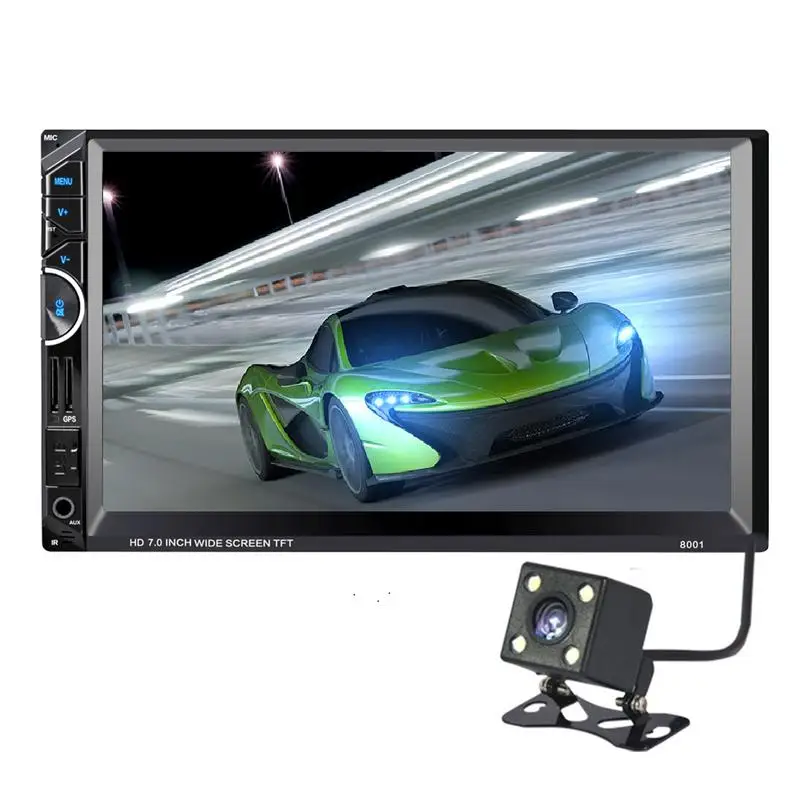 

8001 7 Inch Car Navigation Bluetooth Support Hands-free Calls Multi-language MP5 Player with GPS Rear Camera Bluetooth Function