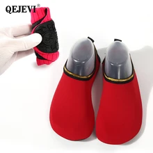 QEJEVI пара пляжная водонепроницаемая обувь Спорт море плавание, дайвинг, серфинг тапки вверх по тепу треккинг Йога кожа обувь Открытый Акваобувь