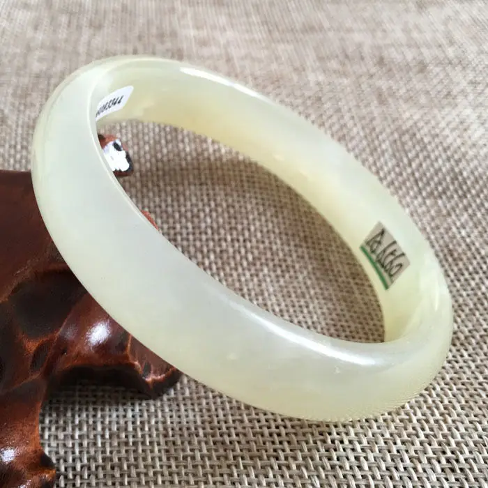 

FREE SHIPPING>>>@@ 60mm Certified Grade A Chinese Natural Green Xiu Jade Gems Bracelet Bangle 3344 NEW