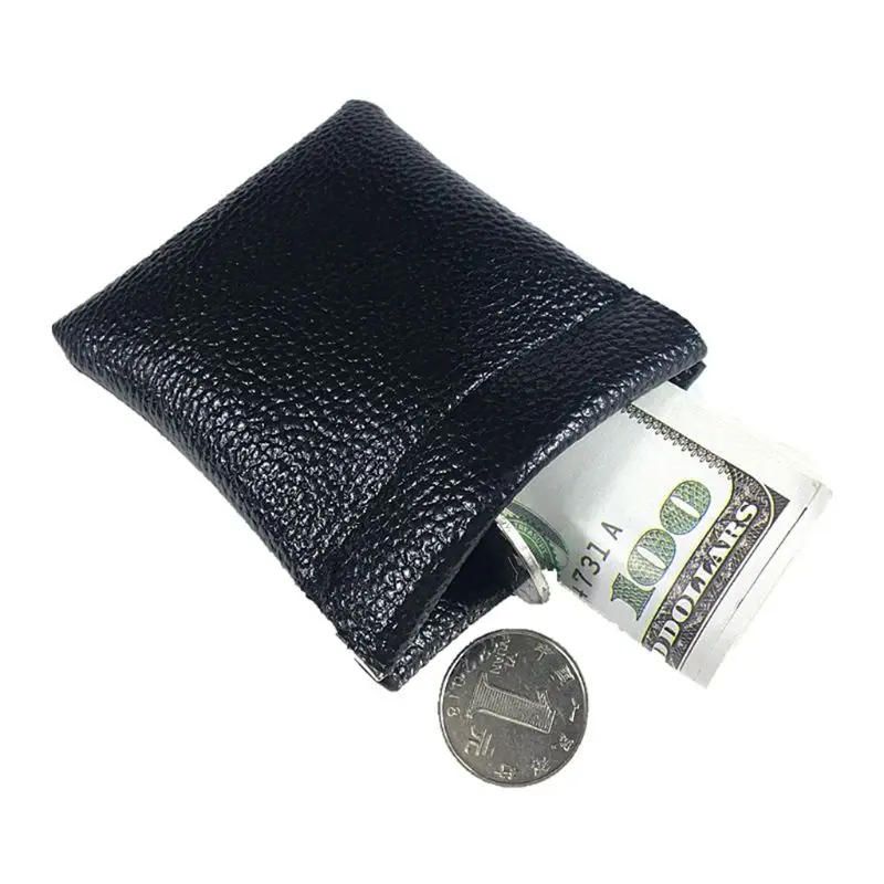 

Soft Card Coin Key Holder Metal Spring Closure Leather Wallet Pouch Bag Purse Gift New for Men Women