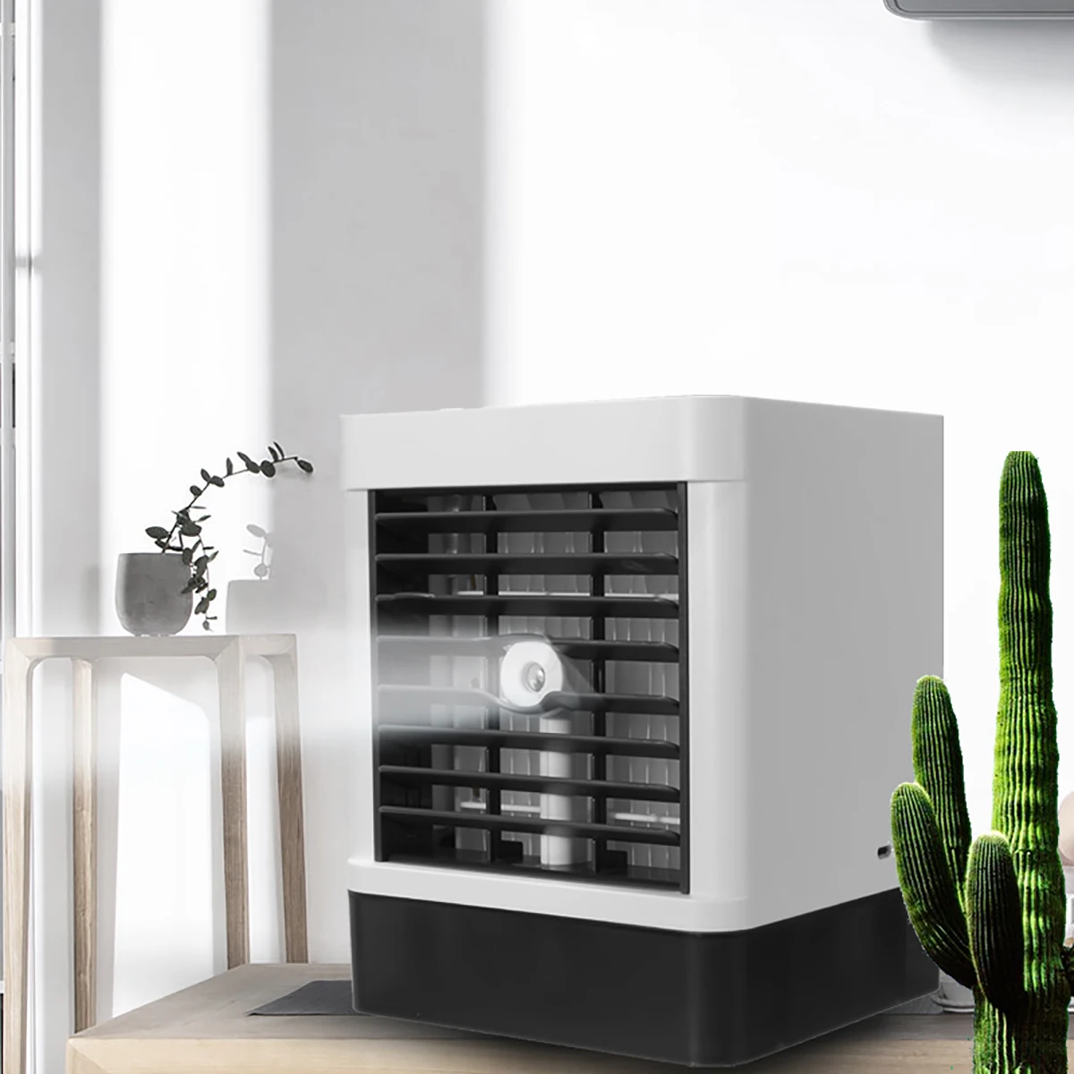 

becornce Portable USB Mini Air Cooler Cool Cooling Fan Purifier Humidifier Refrigeration Low Energy Consumption Household Fans