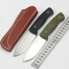

Free shipping G10 D2 tactical fixed blade knife handle free camping fox survival knife tools leather coat diving