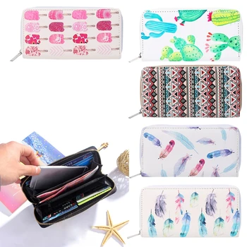 

Sell at a loss! Women Lady Girl Leather Long Purse Wallet Phone Card Money Zip Handbag Fresh Cartoon Fruit Printing Wallets