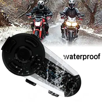 

New Motorcycle Helmet Wireless Bluetooth Intercom High Power Full Duplex Headset 6 Riders 1200M FM Waterproof Interphone