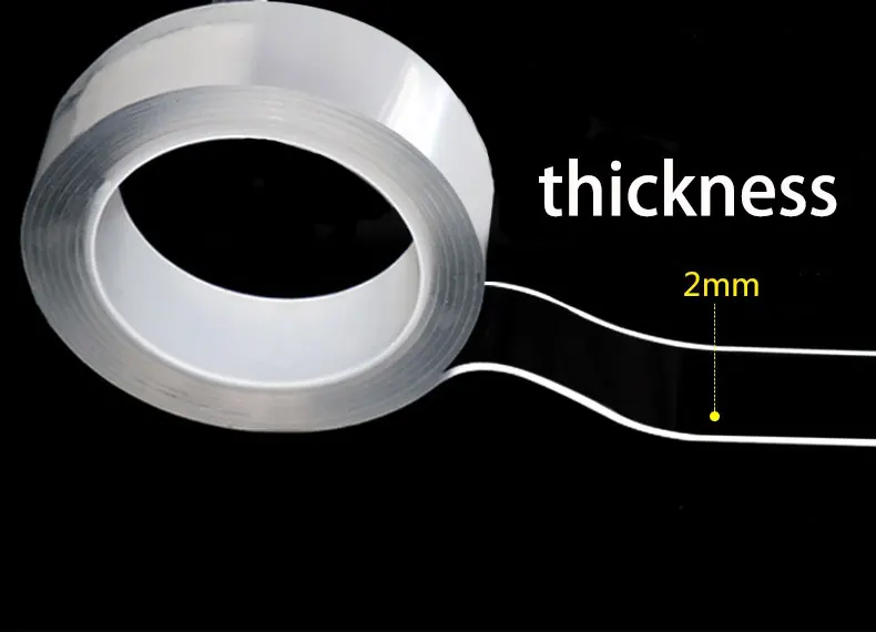 Нано бесследные Волшебные двухсторонние стикеры Липкая лента крепкие тонкие прозрачные водонепроницаемые автомобильные наклейки на стену