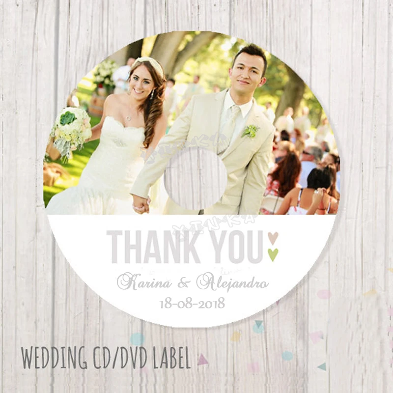 DVD Label,Wedding CD/ DVD Labels, Custom Designed, Personalized with Your Photo Text, Wedding ...