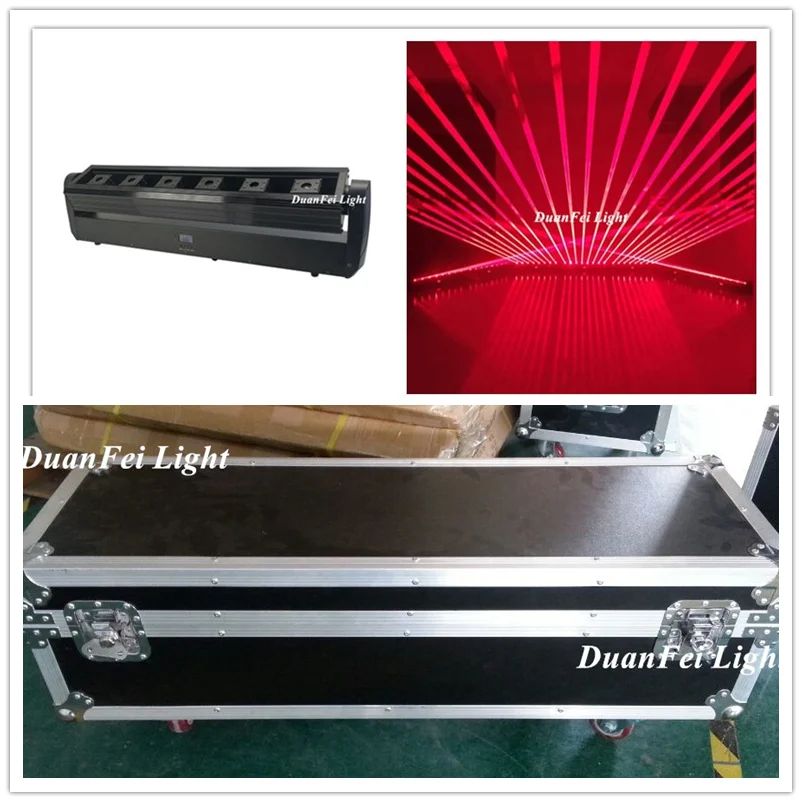 (Flycase) 10 шт. DJ 6 глаз движущаяся головка лазерный луч бар свет RGB один цвет красный