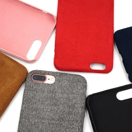 

Warm Suede Fabric Phone Cases for iPhone 7 7plus 6s 6plus Soft TPU Color Leather Ultra Thin Back Cover for iPhone X 8 8plus